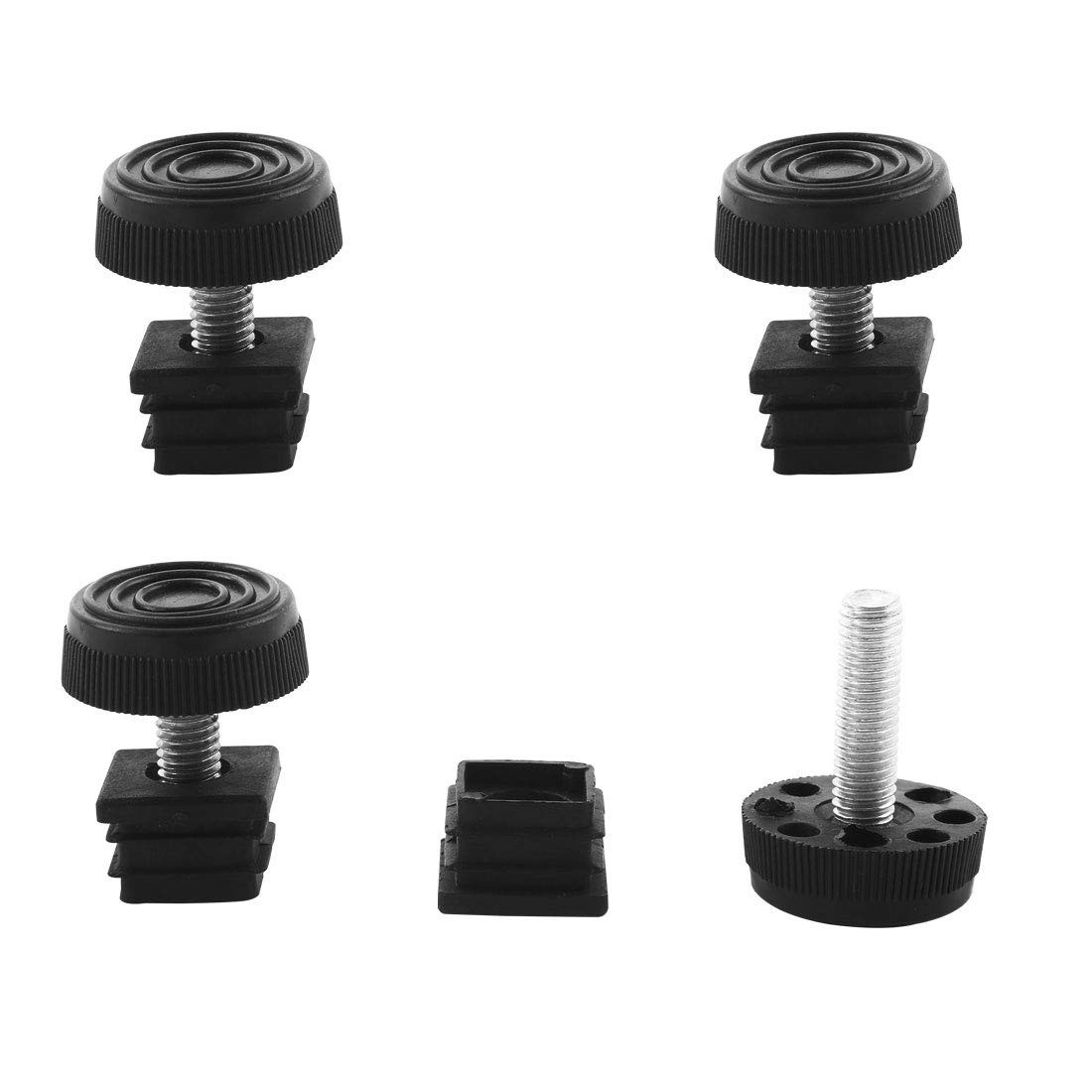 uxcell Adjustable Leveling Feet 20 x 20mm Square Insert Kit 20x20xM8+30