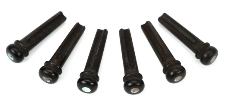 Taylor Ebony Bridge Pins with Abalone Dots