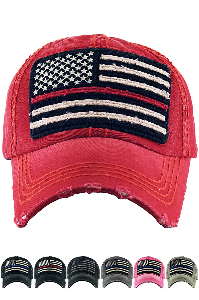 KBETHOS USA American Flag Vintage Cotton Distressed Stitch Baseball Cap Hat