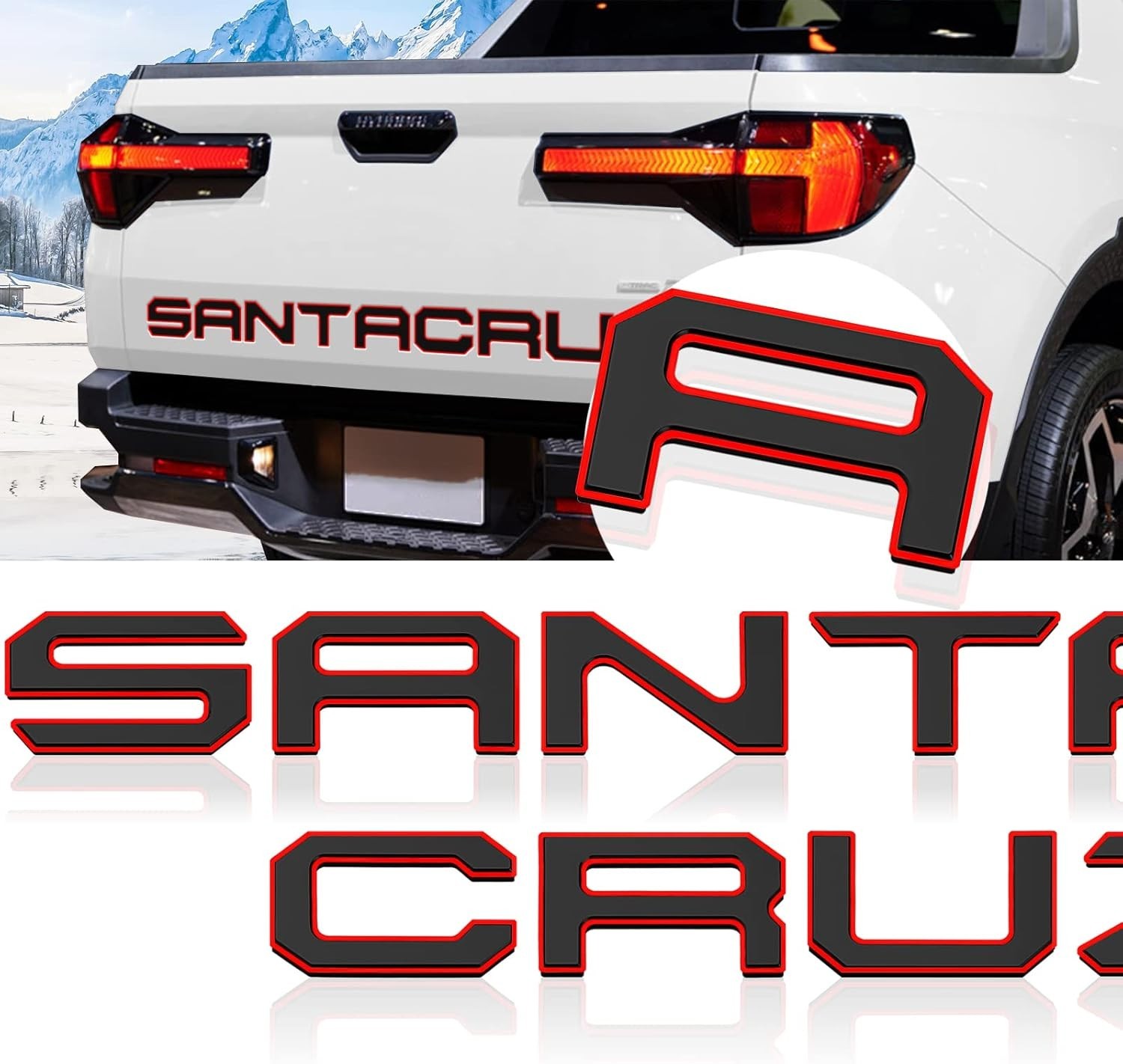 Tailgate Inserts Letters for 2022-2025 Santa Cruz - 3D Raised Decals
