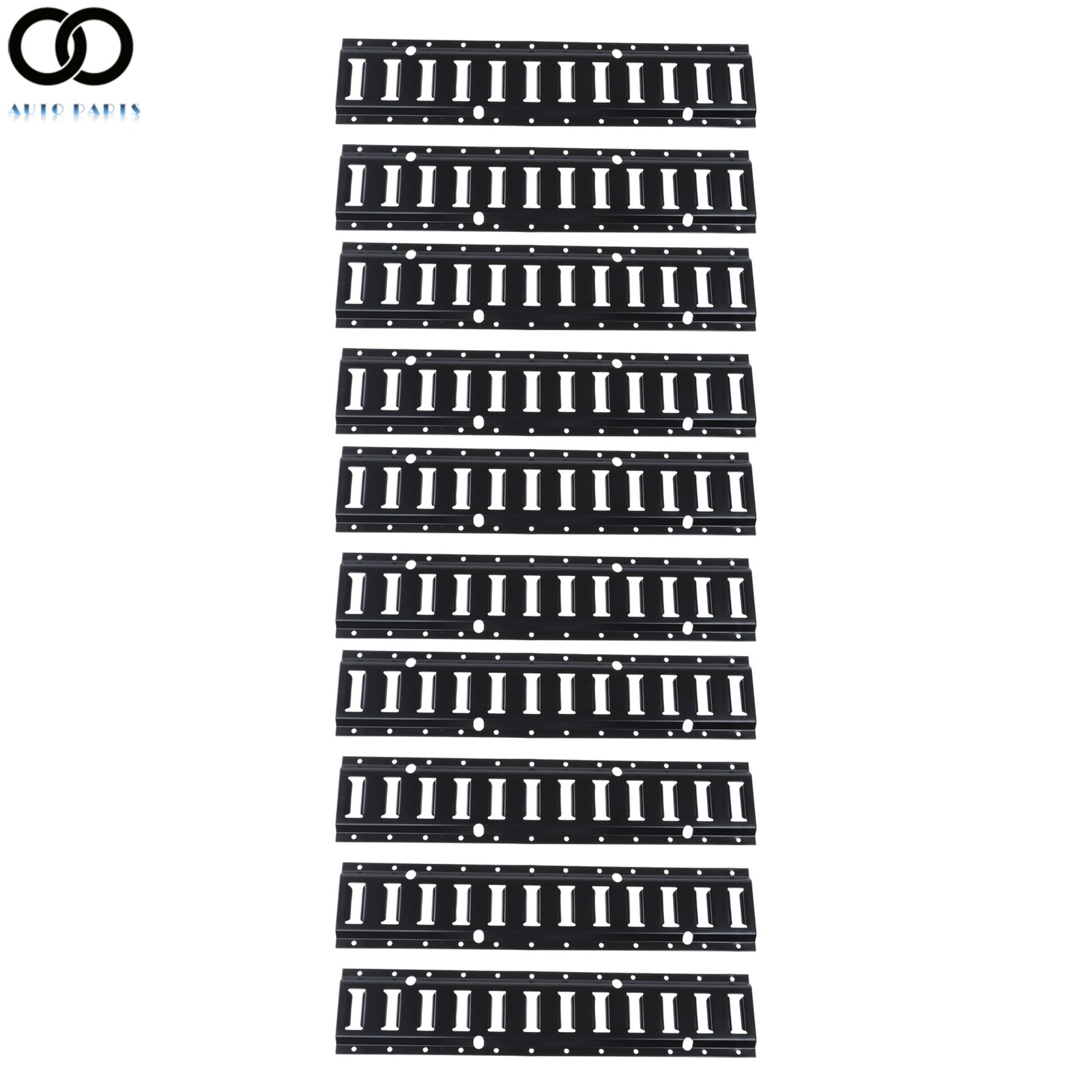 For Garages Vans Trailers 10 Pack 2' E Track Tie Down Rail Kit Powder-Coat Black