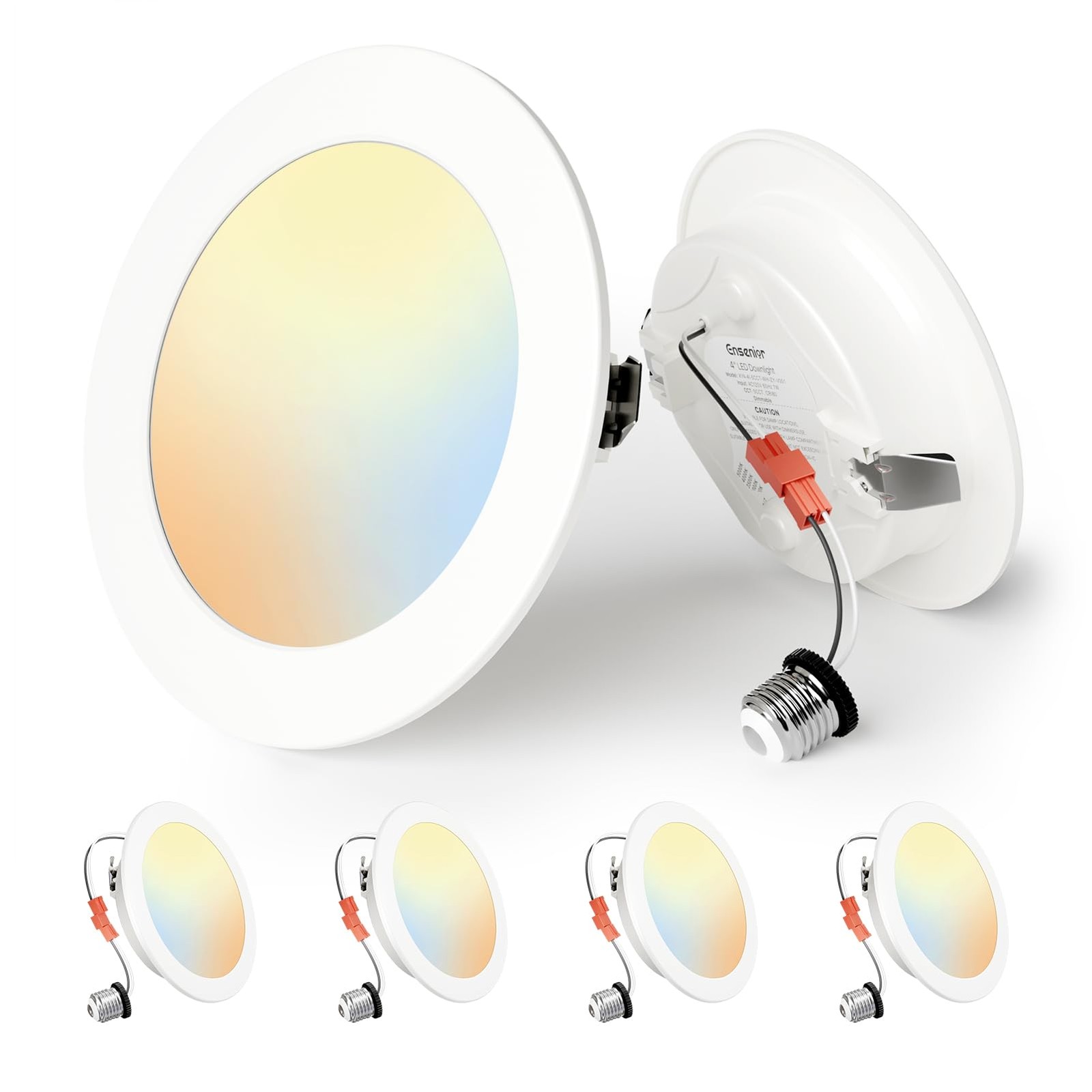 Ensenior 4 Inch LED Can Lights 4 Pack, Dimmable Retrofit White-4 Inch, 4 Pack