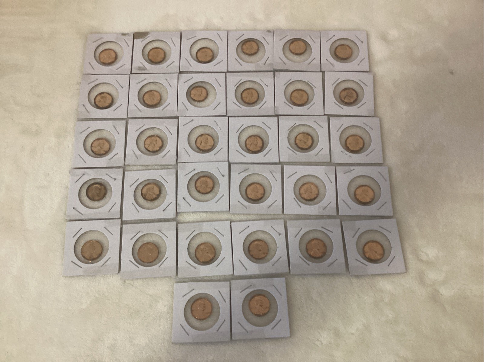 Lot of 32 Wheat Pennies 1945-57 From Estate Polished/Mirror-Like/CLEANED - READ