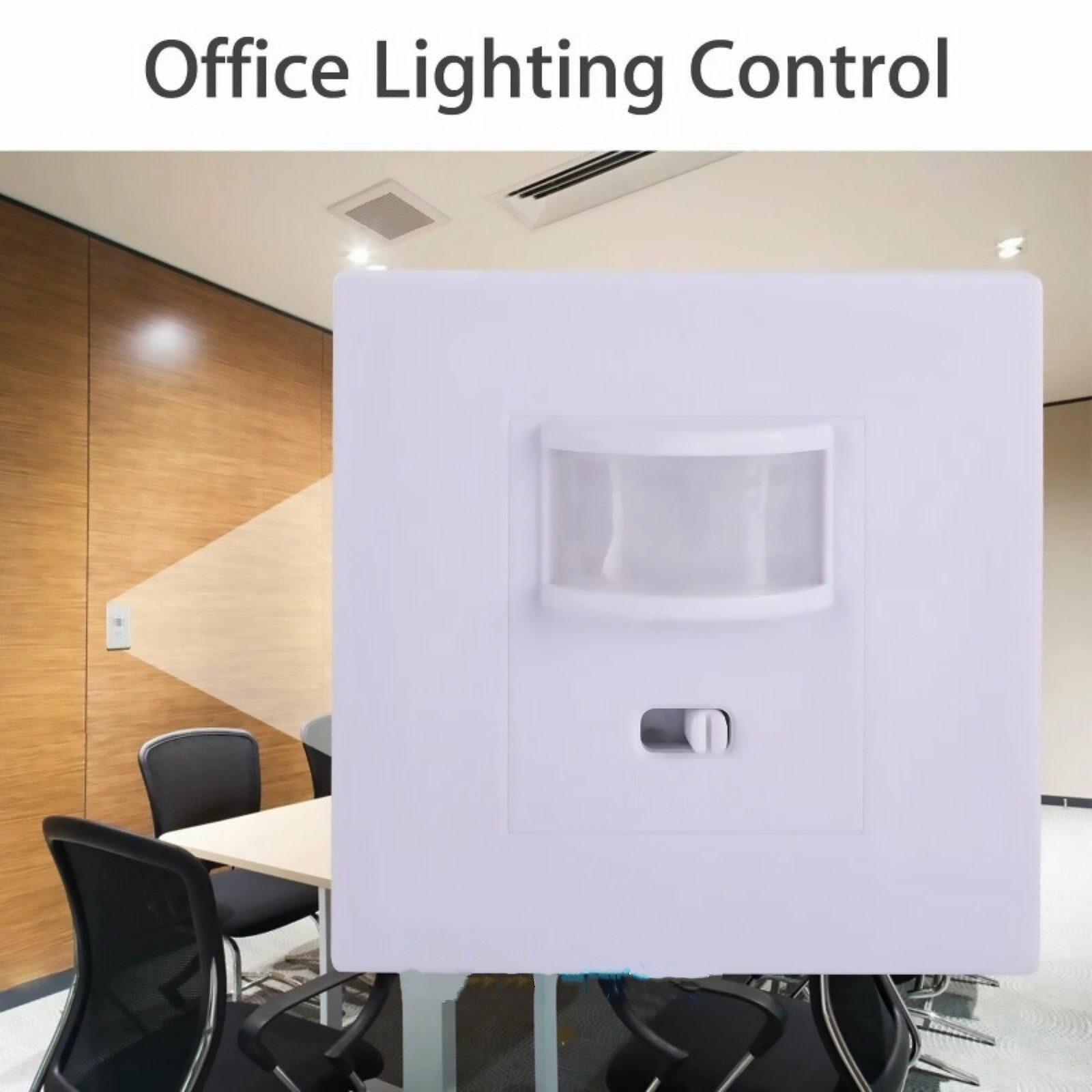 White PIR Motion Sensor Wall Switch AC100-240V for Downlights & Ceiling Lights