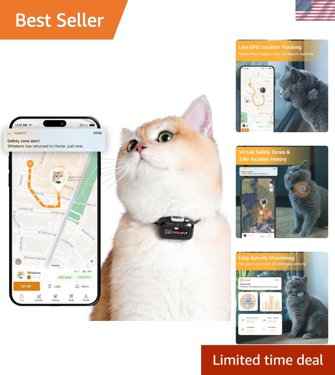 Lite for Cats 4g GPS Tracker | Ultra-Small  18g Design | Real-Time Tracking |...
