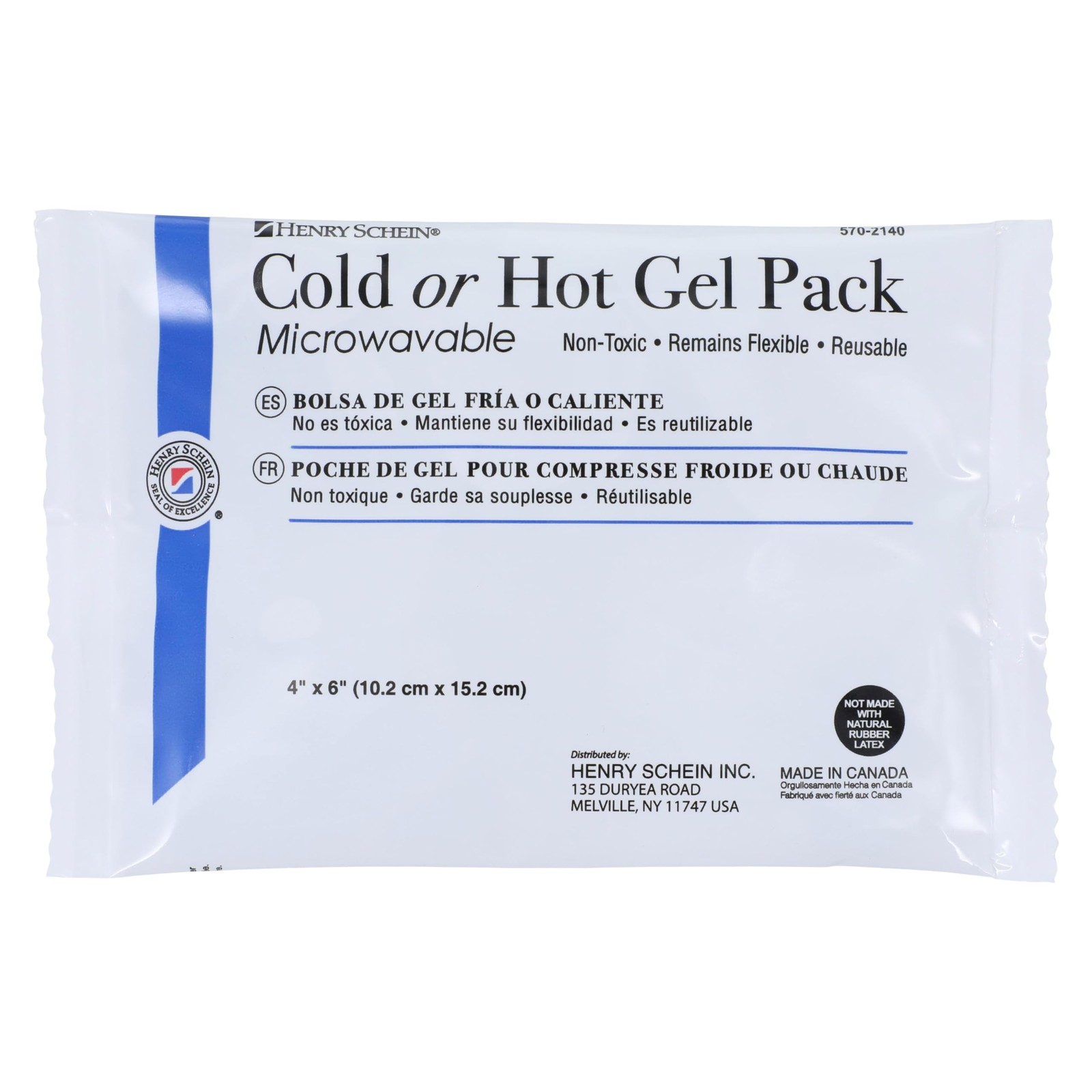 Reuseable Hot and Cold Packs, 4" x 6", Flexible, 4 Ct