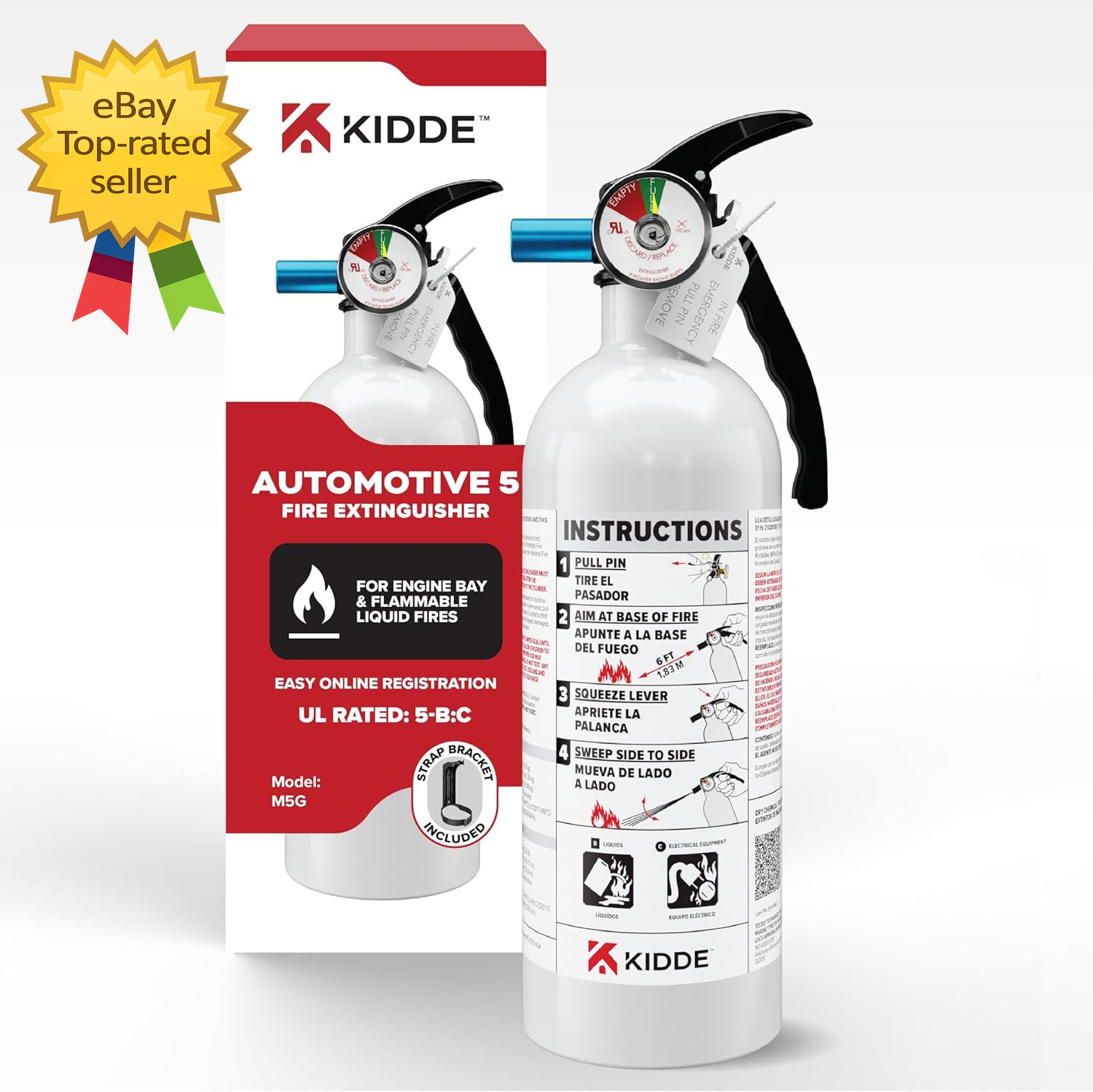 Fire Extinguisher for Vehicles, Cars, Trucks Single Use 5BC