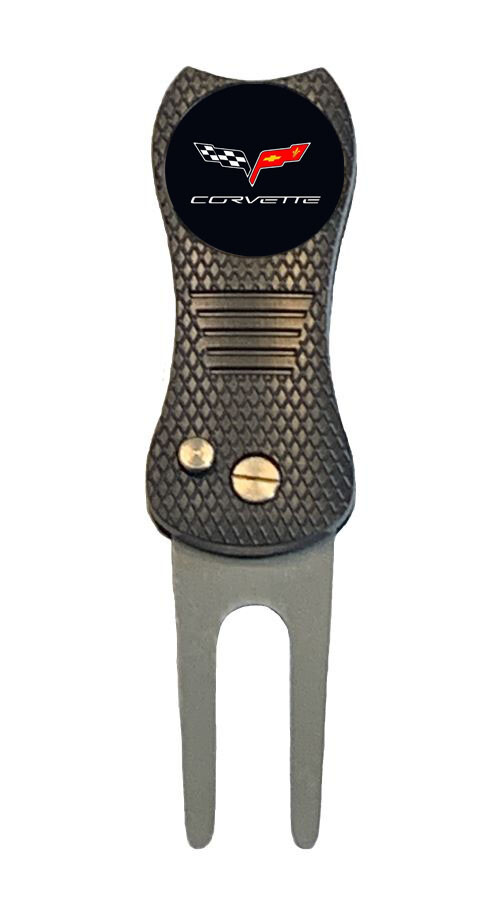 Corvette Golf Ball Marker + Premium Switchblade Divot Tool Chevy Cheverolet GM