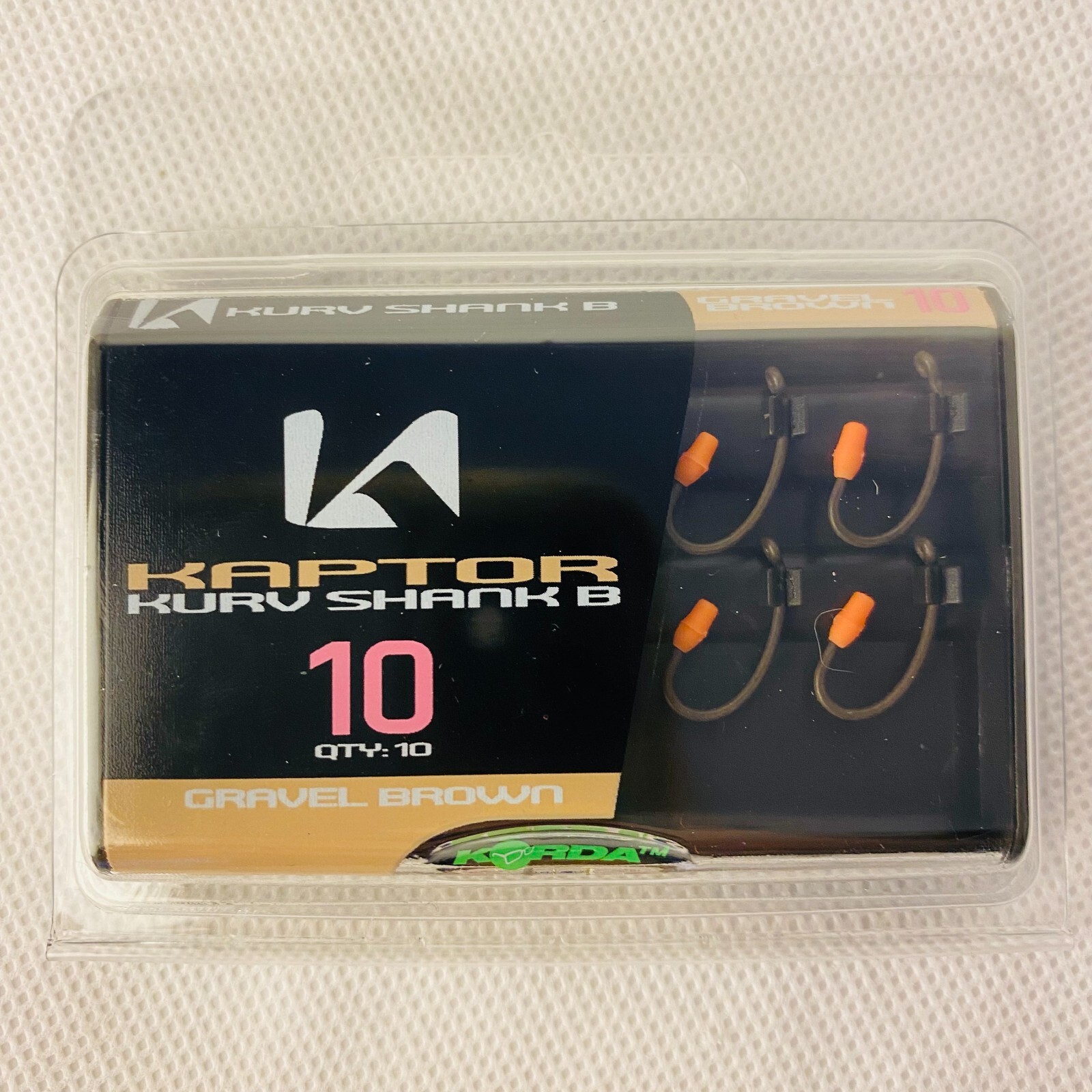 Size 10 Barbless Gravel Brown Korda Kaptor Kurv Shank Hooks Carp Fishing Tackle