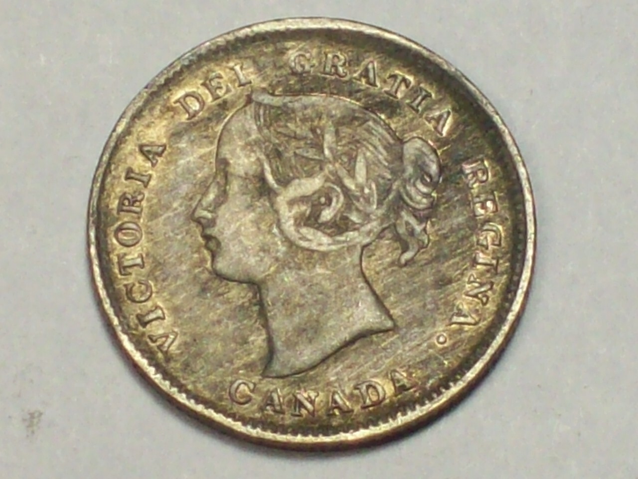 SILVER 1893 Canada 5 Cents    KM#2     XF     SN1686