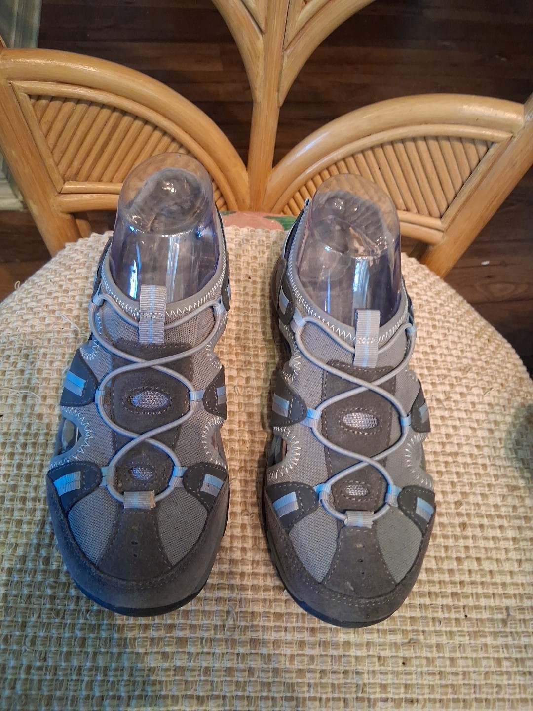 Easy Spirit Explore 24 Fisherman Walking Shoes Comfort Casual Gray Blue Size 8M