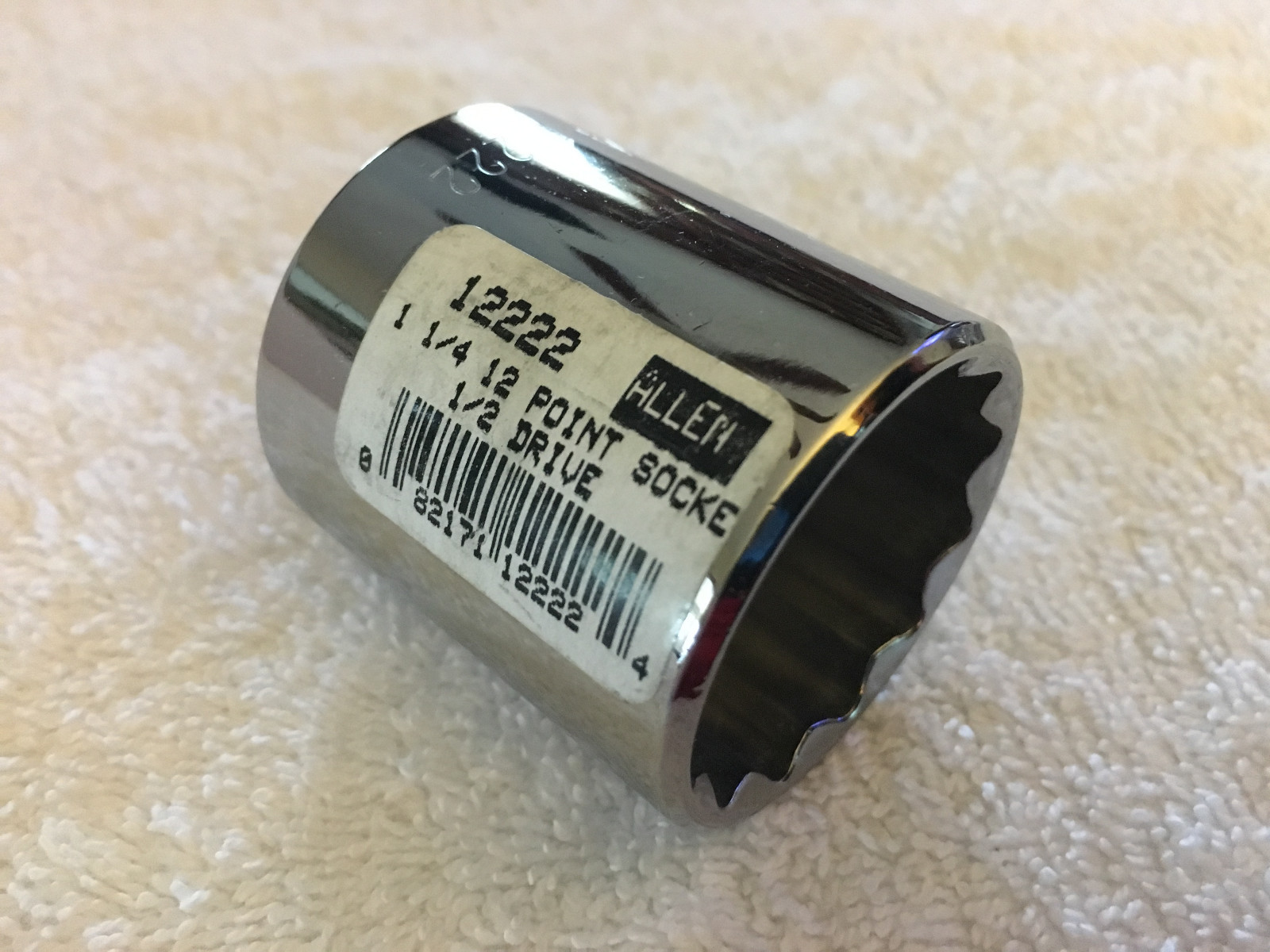 Allen 1-1/4" 12 Point Socket 1/2 Drive 12222 - New