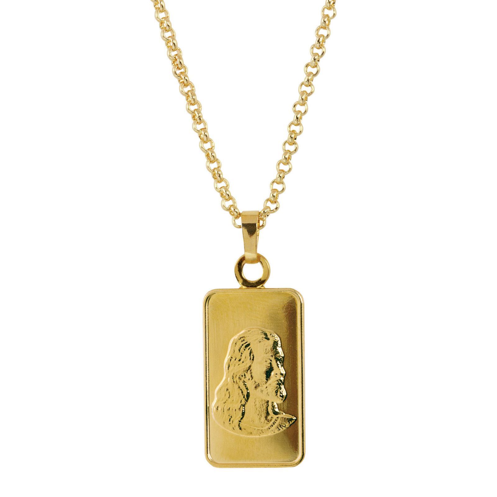 NEW American Coin Treasures Jesus Ingot Coin Pendant Layered in 24 KT Gold 13872