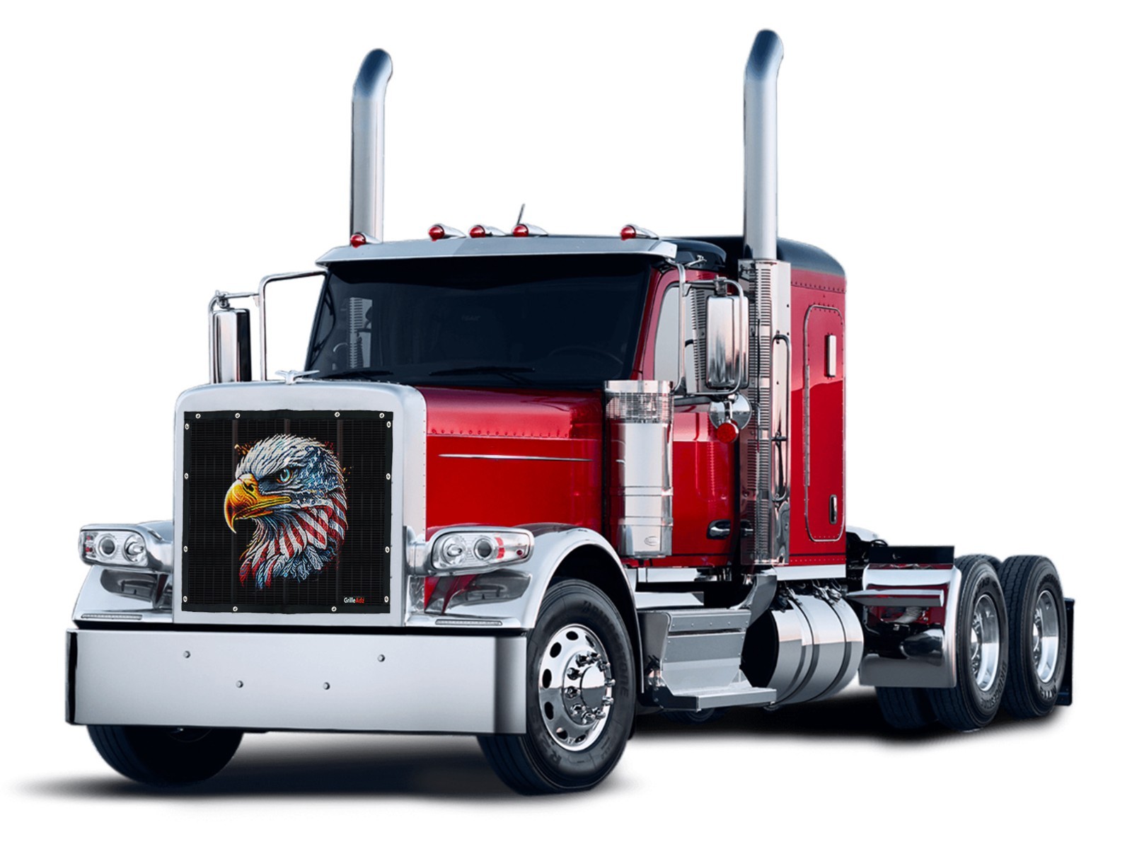 Premium GrilleAdz USA Eagle Patriotic Head Bugscreen for Peterbilt 589