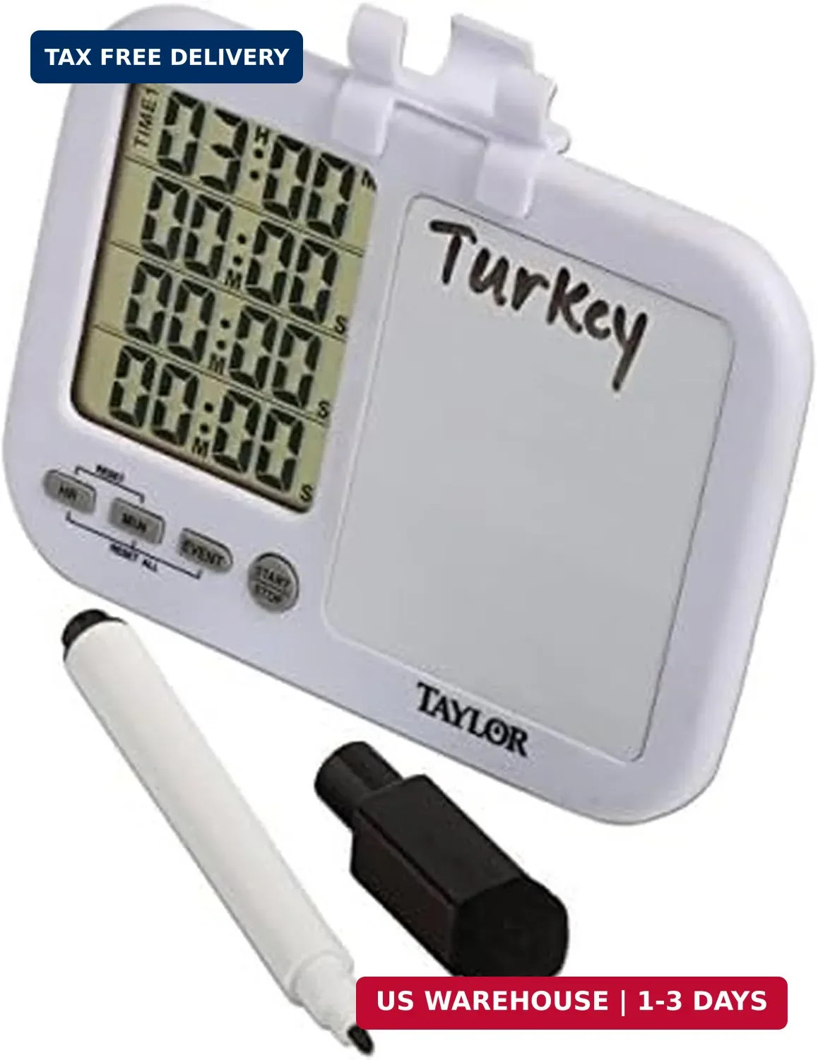 5849 Four-Event Digital Timer with Whiteboard for School, Learning, Proje