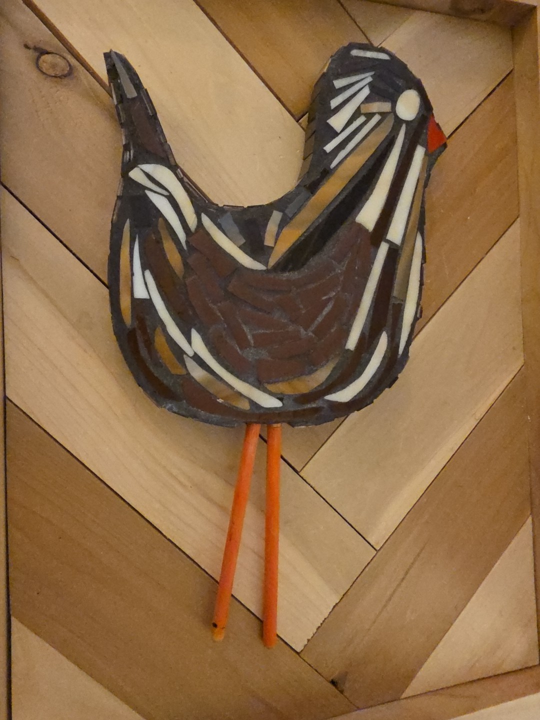 Folk Art Bird, Signed Derek Leeman, 2015, 12" L, 6" W