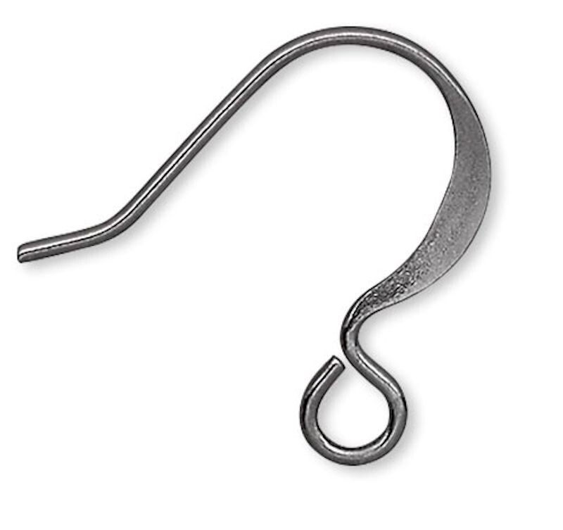 100 Gunmetal Plated Brass 15mm Flat Fishhook 21 Gauge Ear Wires Earrings