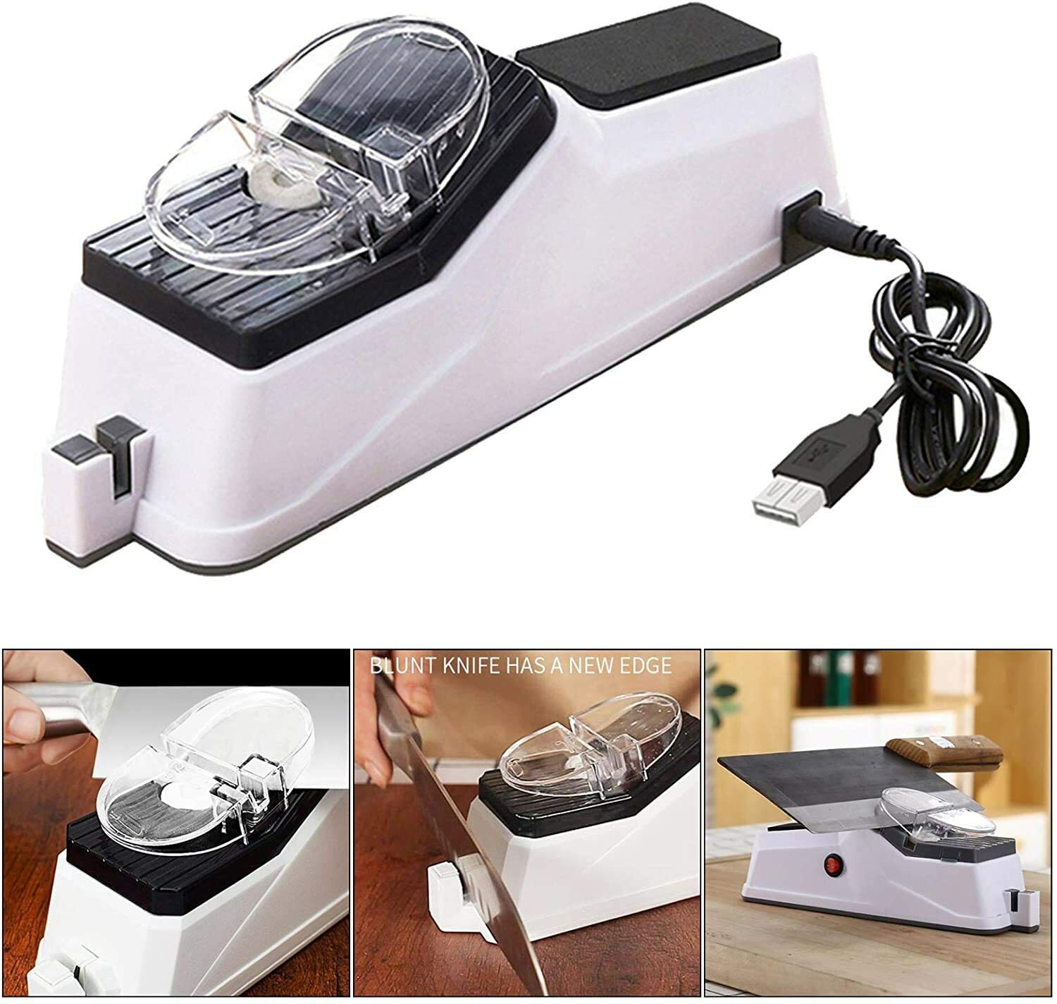 Electric Scissor & Knife Sharpener USB Charging Grinding Machine Straight Knives