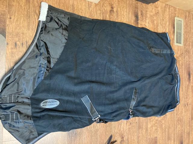 GENTLY USED- Weatherbeeta Anit-Static Fleece Cooler Standard Neck BLACK/SILVER S