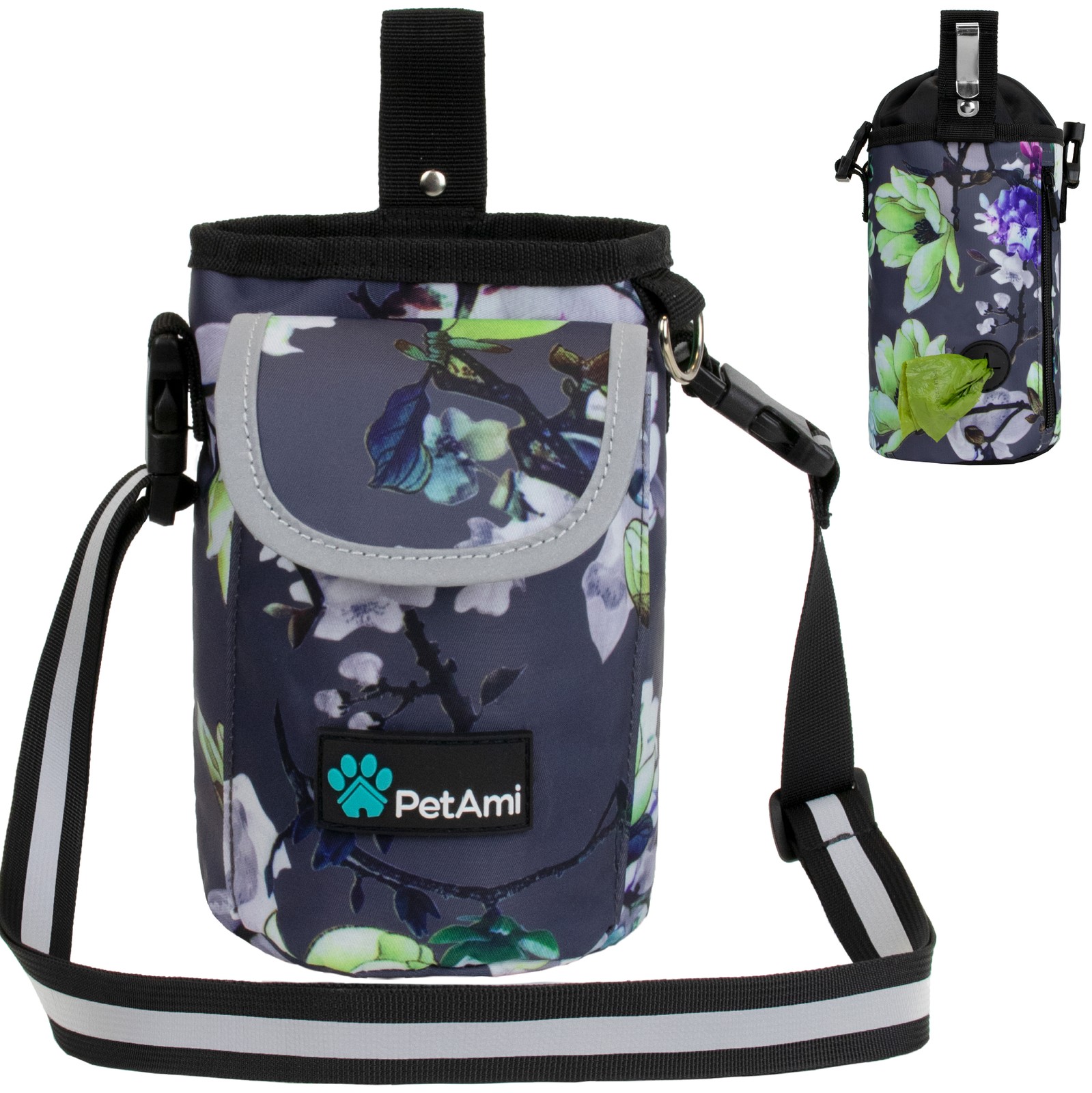Pet Dog Training Bag Puppy Obedience Treat Waist Belt Pouch with Poop Dispenser