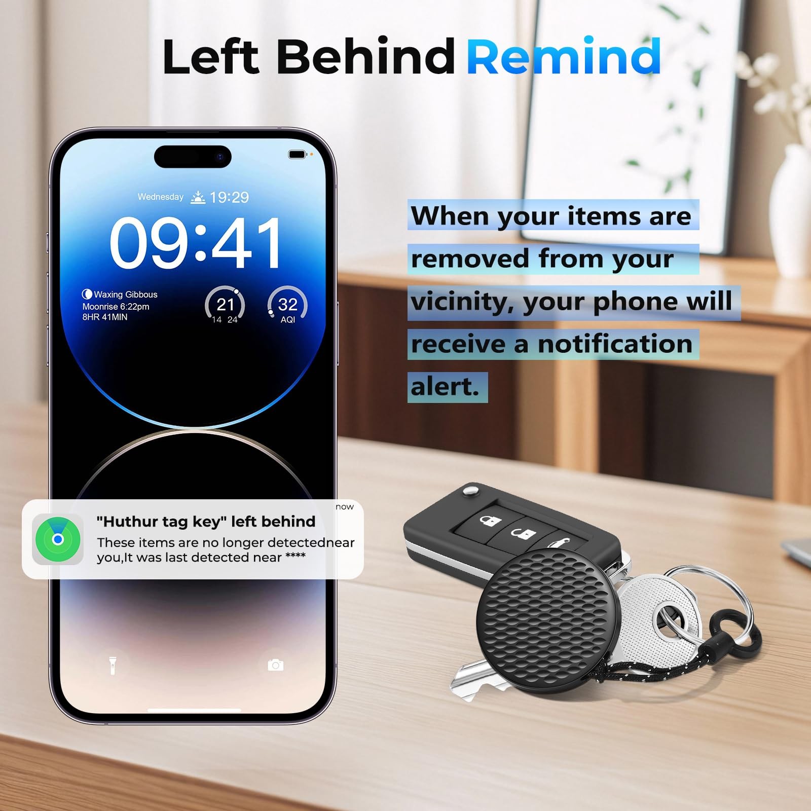 Air Tracker Tags-4 Pack for Apple Find My (iOS Only), Bluetooth Tracker Smart...