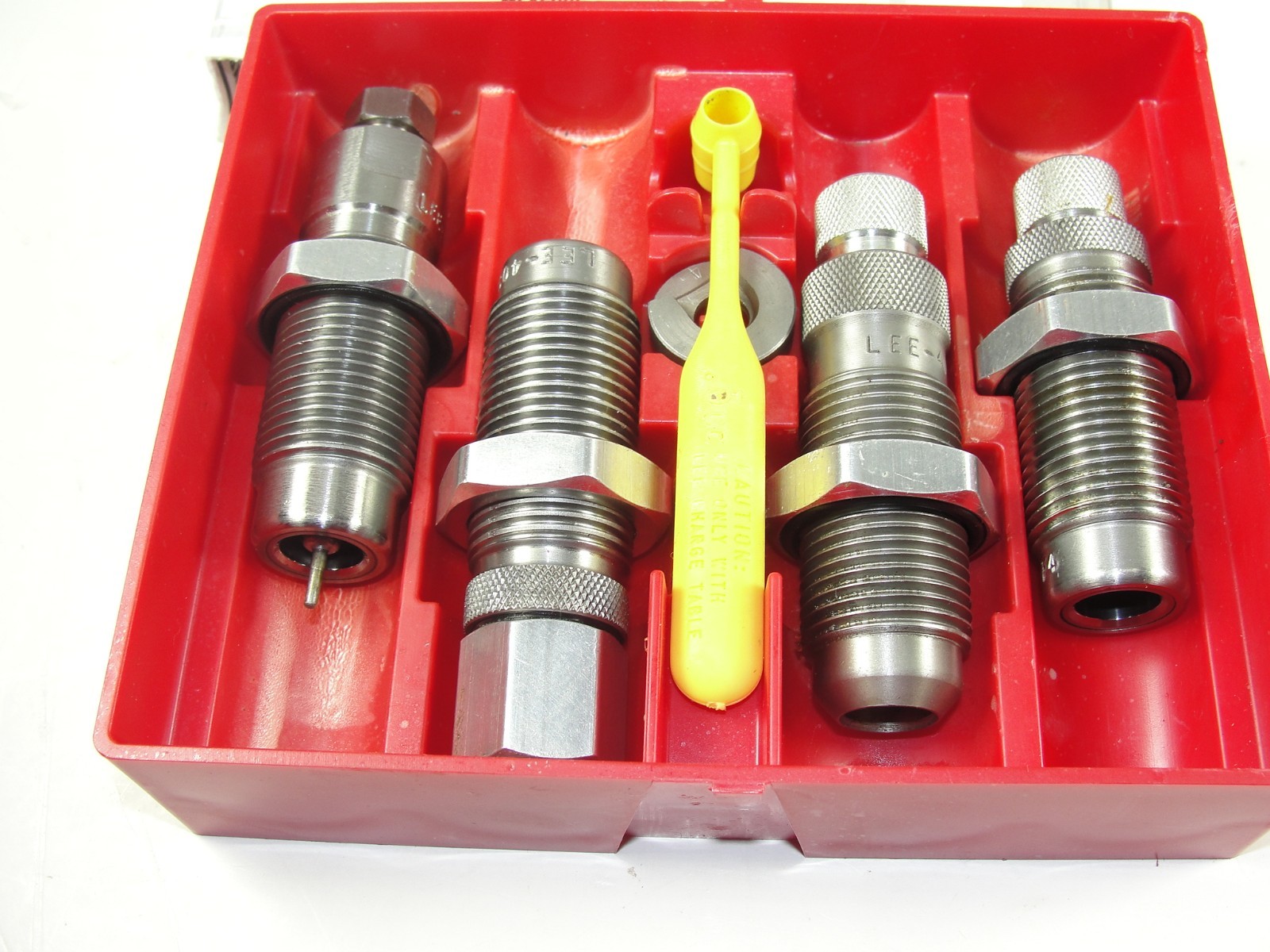 LEE DELUXE PISTOL DIE SET 40 S&W CARBIDE CAN LOAD 10MM AUTO USED