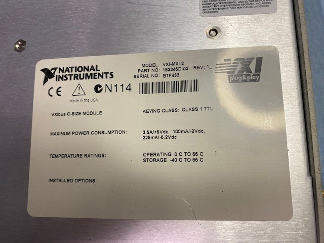 National Instruments VXI-MXI-2 VXI Module 18334545D-03 REV.1 s/n B7F433