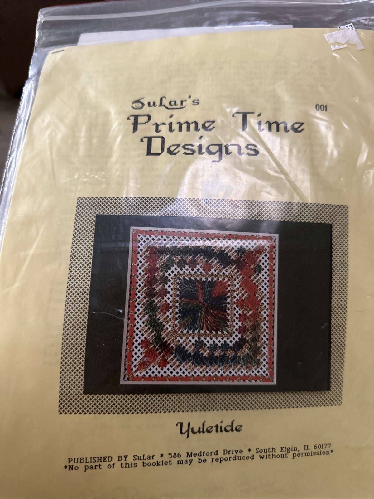 SULAR'S PRIME TIME Designs Charted Canvaswork Needlepoint Yule Tide Yuletide