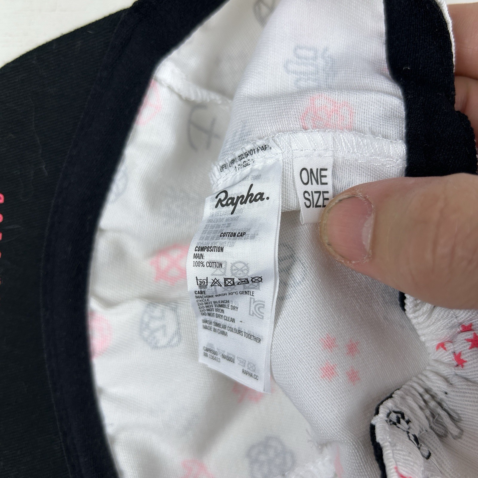 Rapha RCC Cap Cycling Hat Pink White Black One Size Fits Most