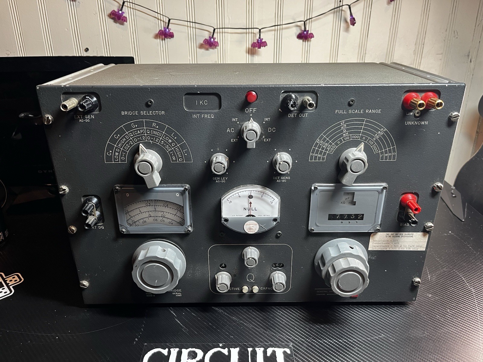 *TC*  GENERAL RADIO GENRAD 1608-A IMPEDANCE BRIDGE  (KUP34)