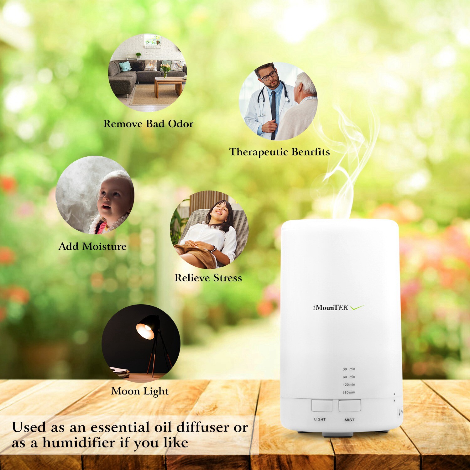 2Pack Mini Ultrasonic Cool Mist Humidifier Essential Diffuser w/ 7 Color 4 Timer