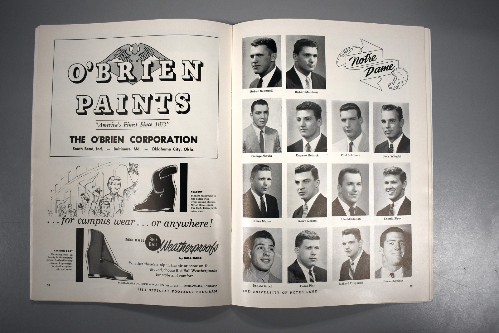 University Of Texas vs Notre Dame September 25th 1954 Official Game Program