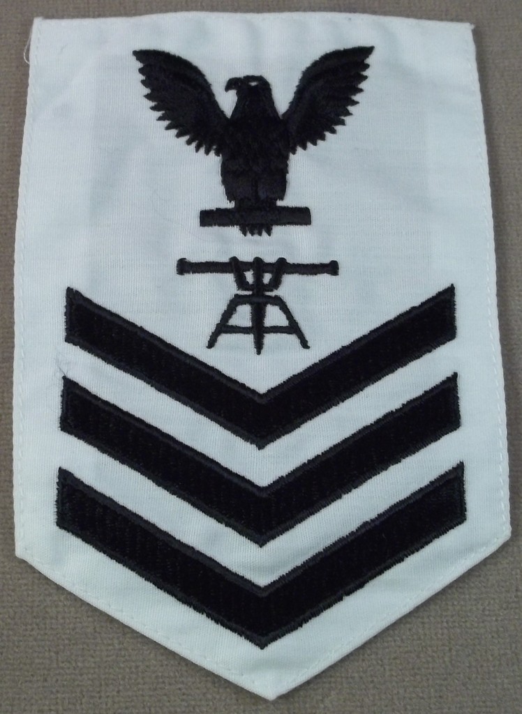 US Navy Petty Officer 1st Class Fire Control Technician White Poplin Rate