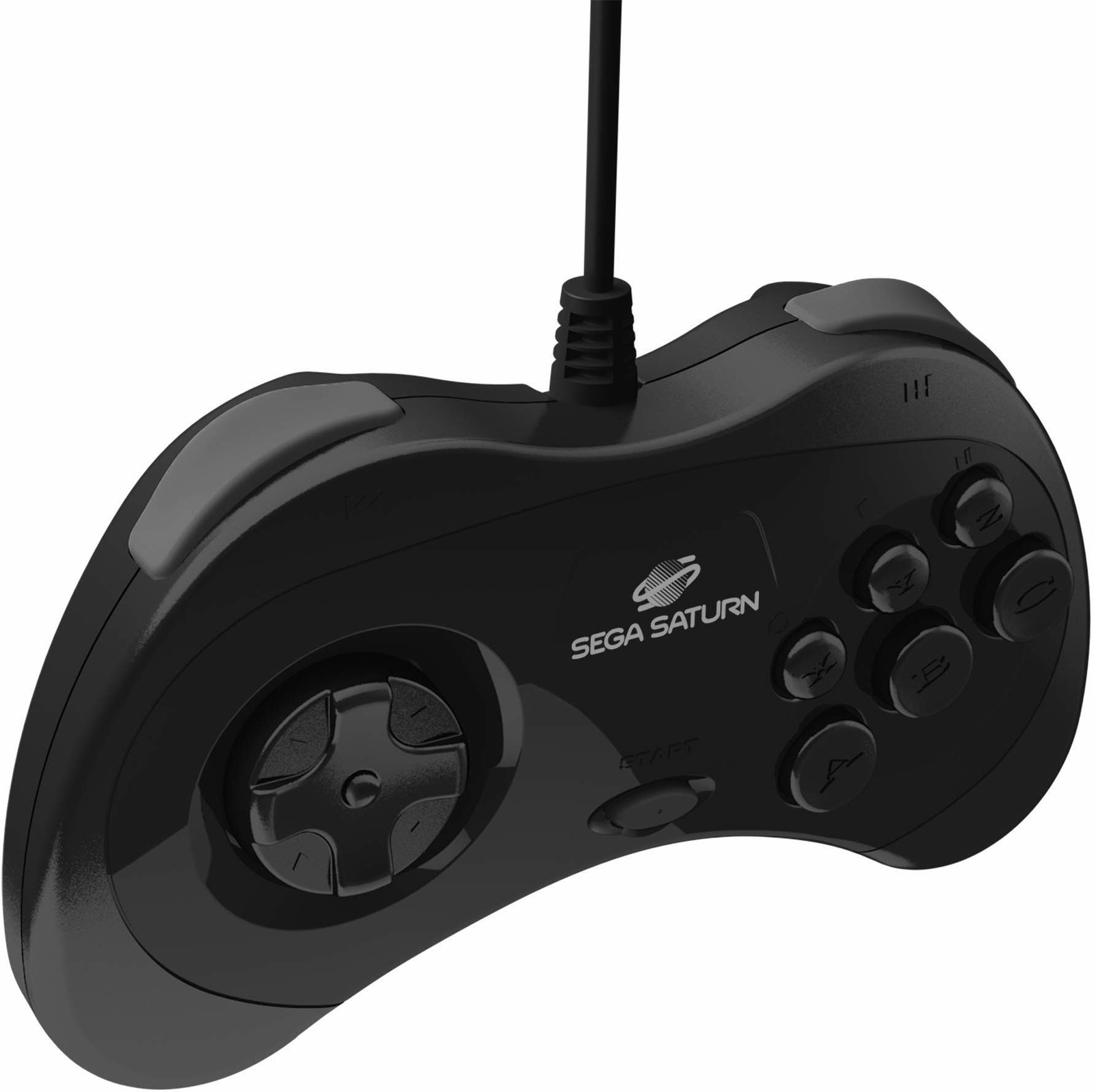 Retro-Bit Official Sega Saturn Controller Pad - Original Port - Black