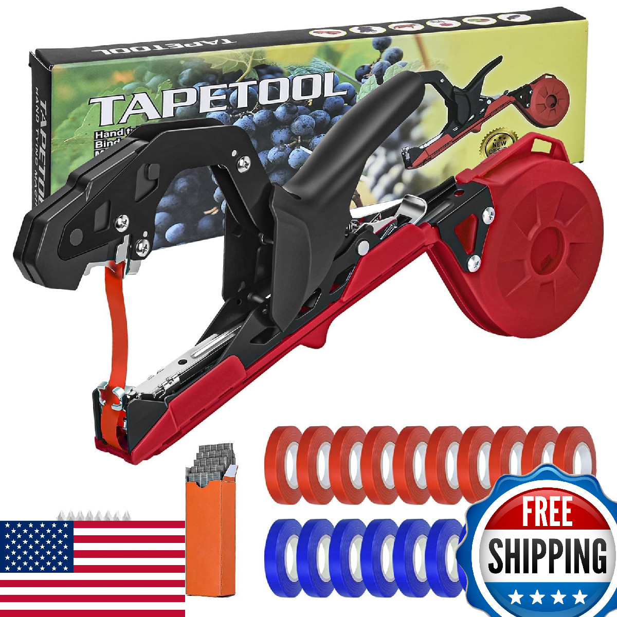 RUKHOOL Upgraded Plant Tying Machine Gun for Vine Tomatoes & Grapes 50mm Jaw