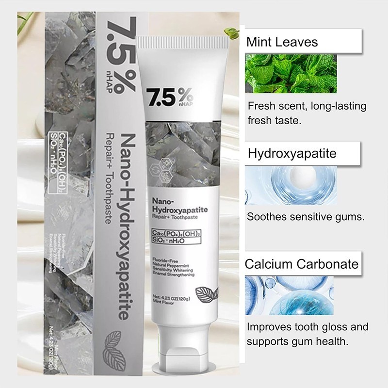 7.5% Hap Nano-Hydroxyapatite Toothpaste Remove Deep Clean 120g US