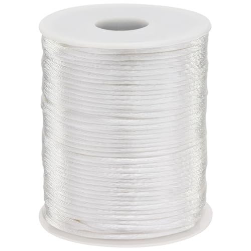 2MM 110 Yards Nylon Cord, Wind Chime Cord for Bracelet Necklace Jewelry White