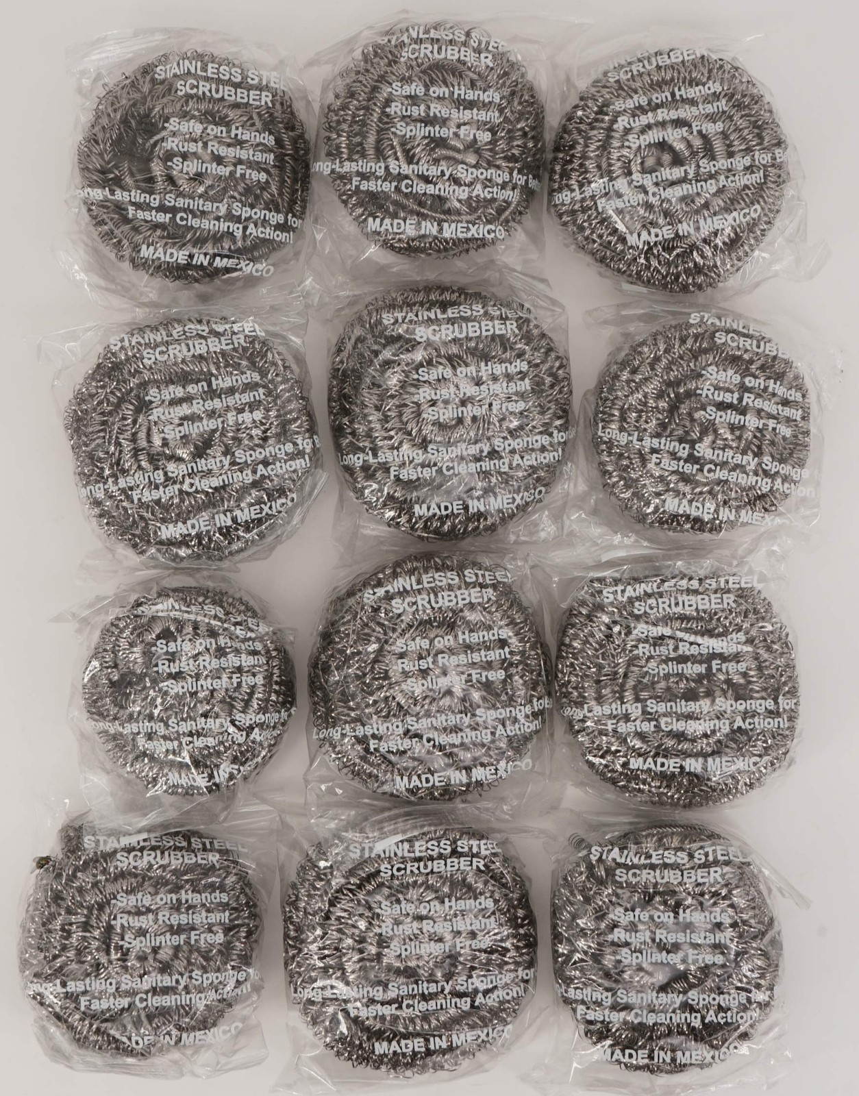 Stainless Steel Dish Pot Pan Scrubber (12 Pack, 35g), Splinter Free