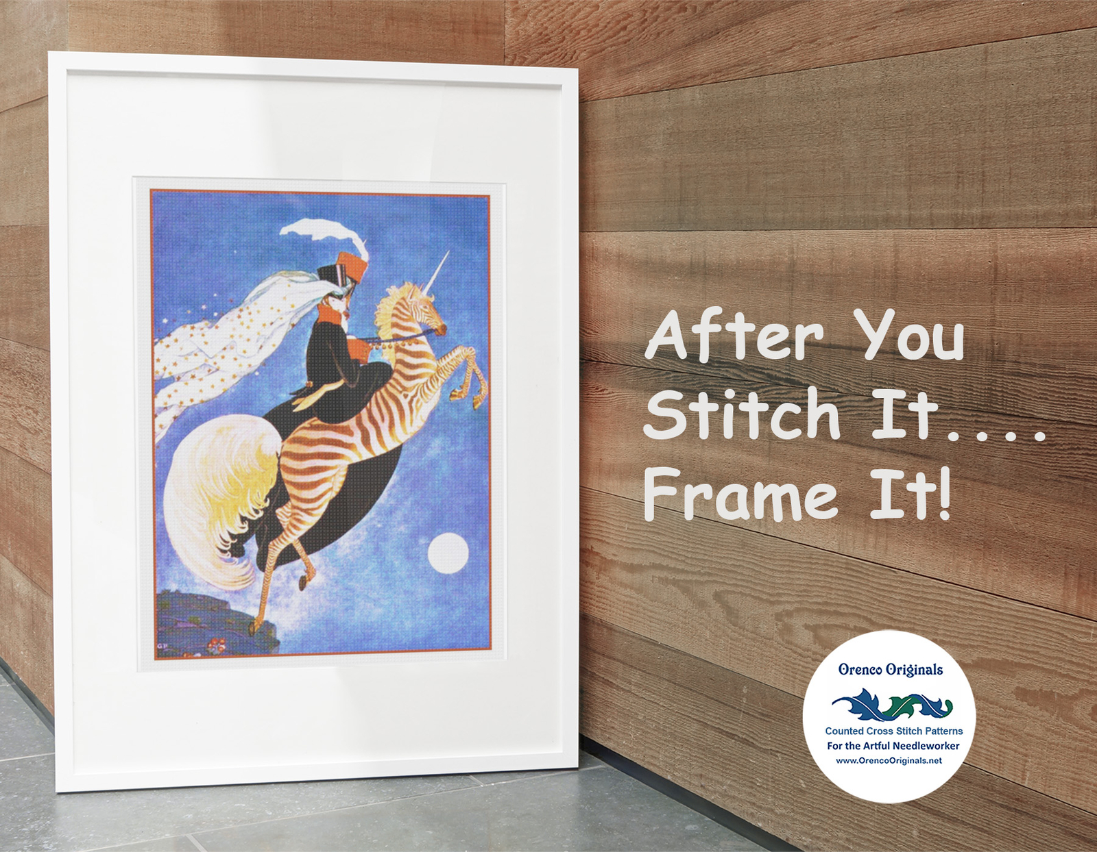 Mermaid Seahorse by ERTE, Romain de Tirtoff Counted Cross Stitch Chart Pattern