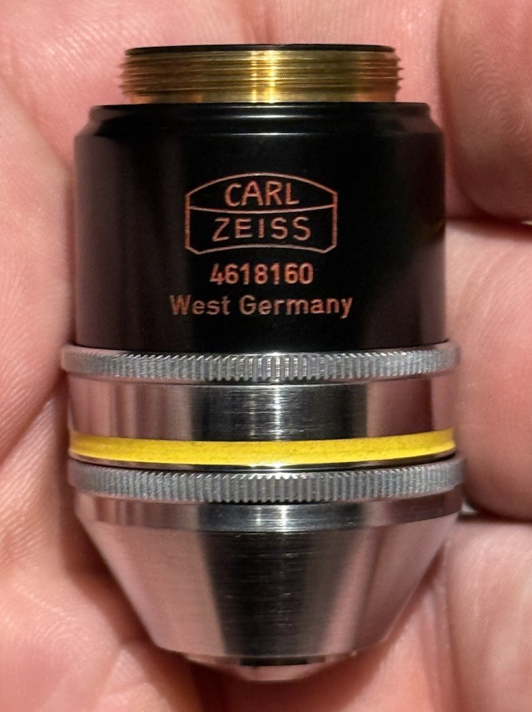 Carl Zeiss Pol 10/0.22 160 Microscope Objective Lens West Germany Polarizing