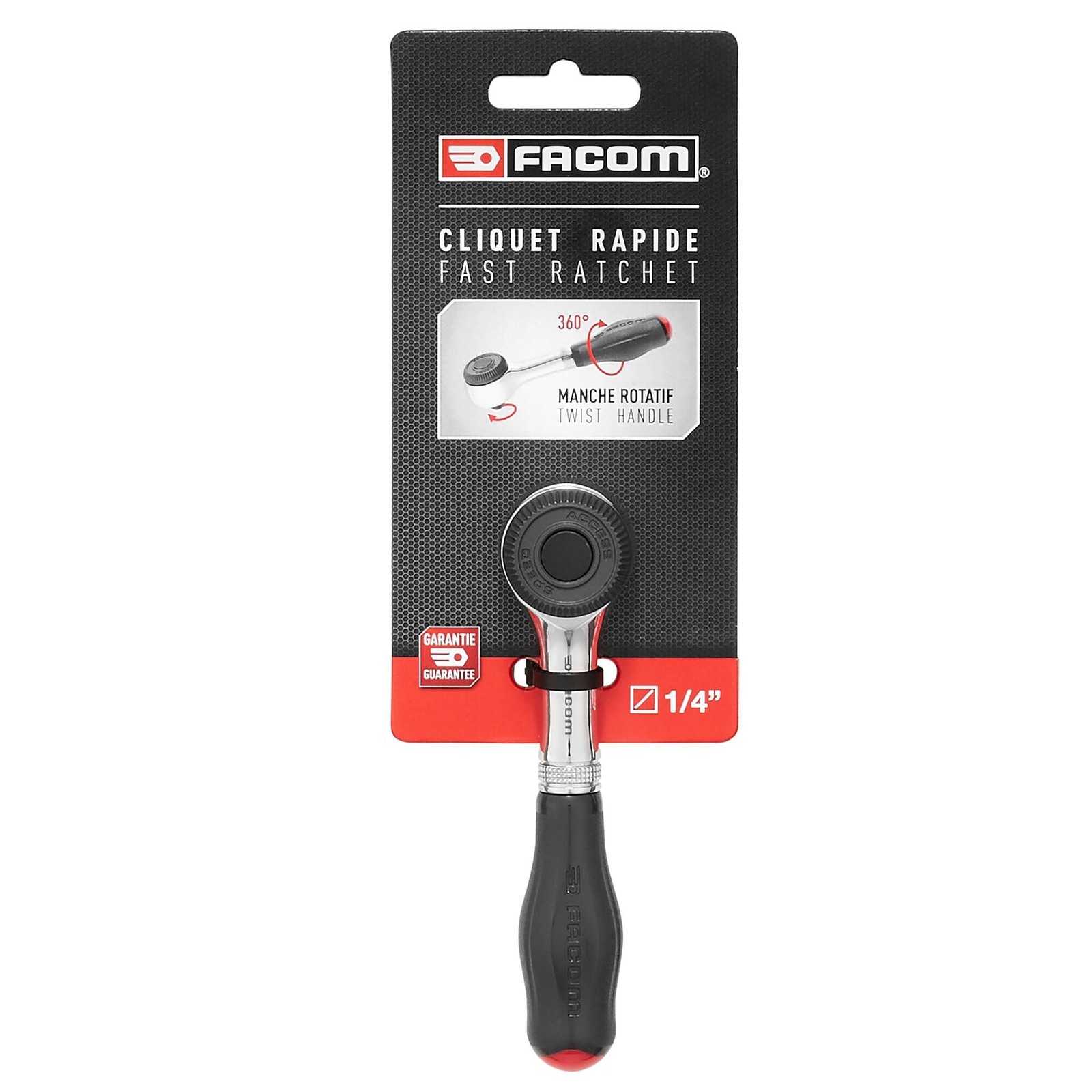 R.360 Fast Action Ratchet with Twist Handle, 1/4 Drive