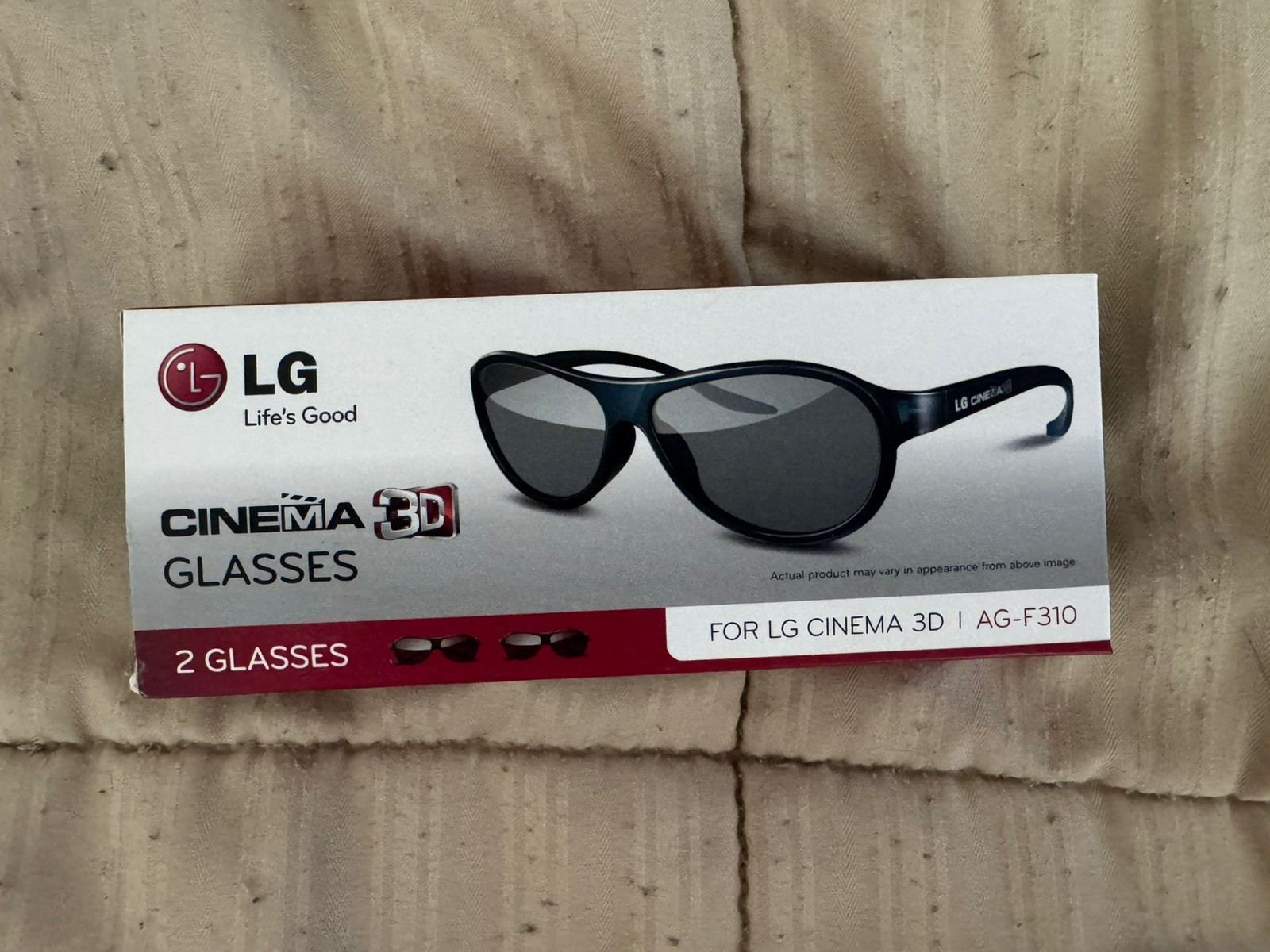 NEW - LG 3D Cinema Glasses -  2 Pairs - 3-D Movies TV - Model AG-F310