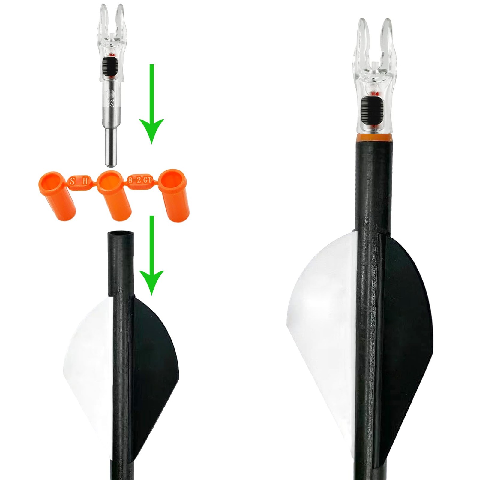 KEAUP 12 Pack X Lighted Nocks Universal Fit for Arrows with ID .204/.233/.244...