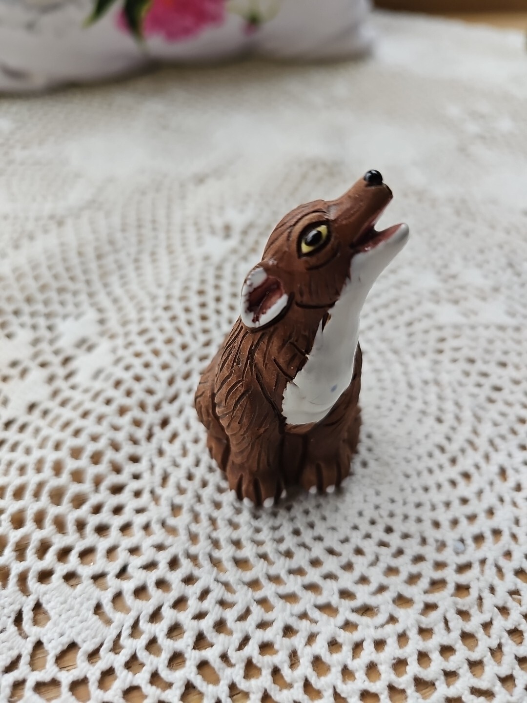 Handcrafted Coyote figurine made in peru