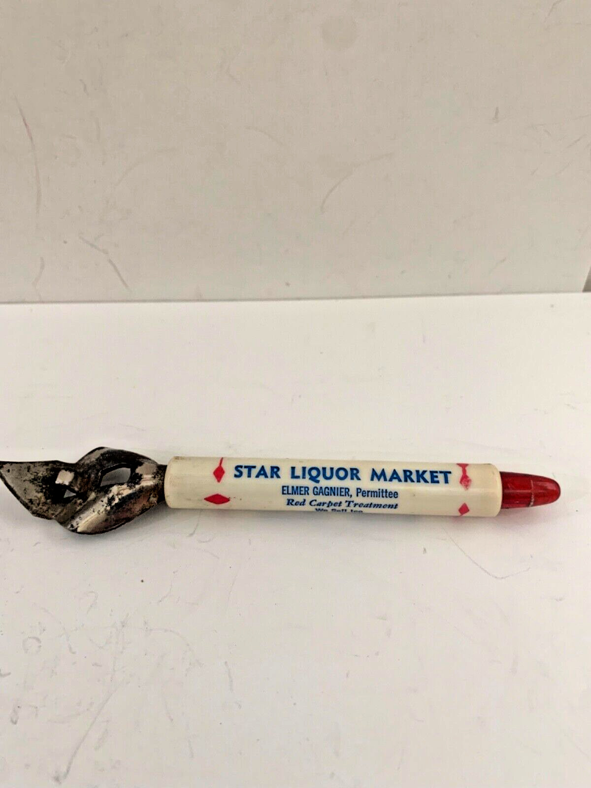 Vintage Bottle/Can Opener Star Liquor Market Roseland Waterbury Conn. 755-6868