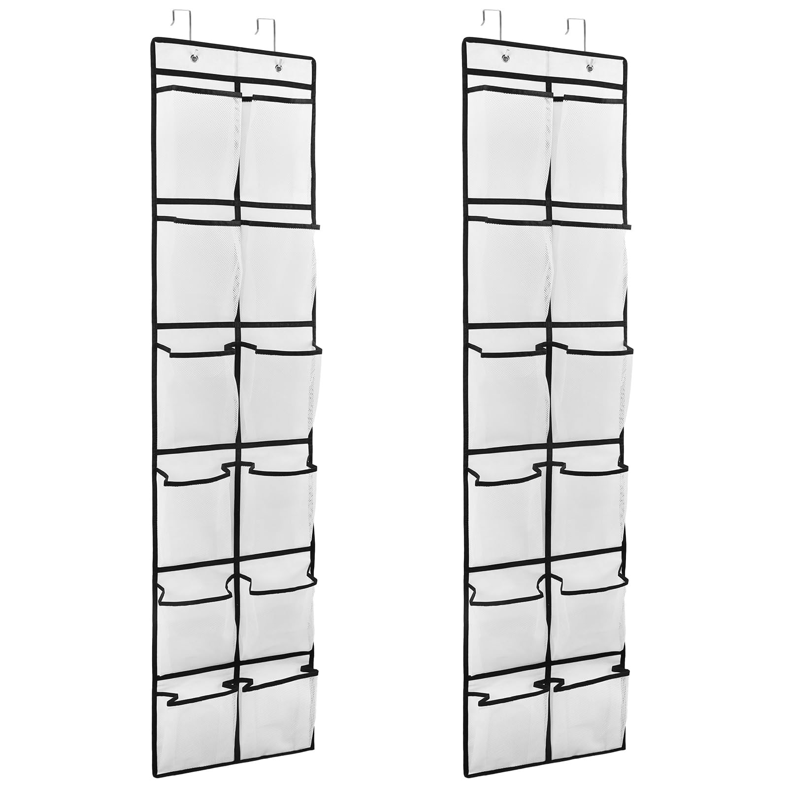 2PK 12 Large Pockets Over Door Hanging Shoe Organizer