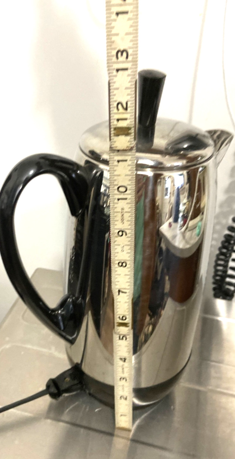 Vintage FARBERWARE Superfast Automatic Coffee Pot, Shiny Percolator 12 Cup