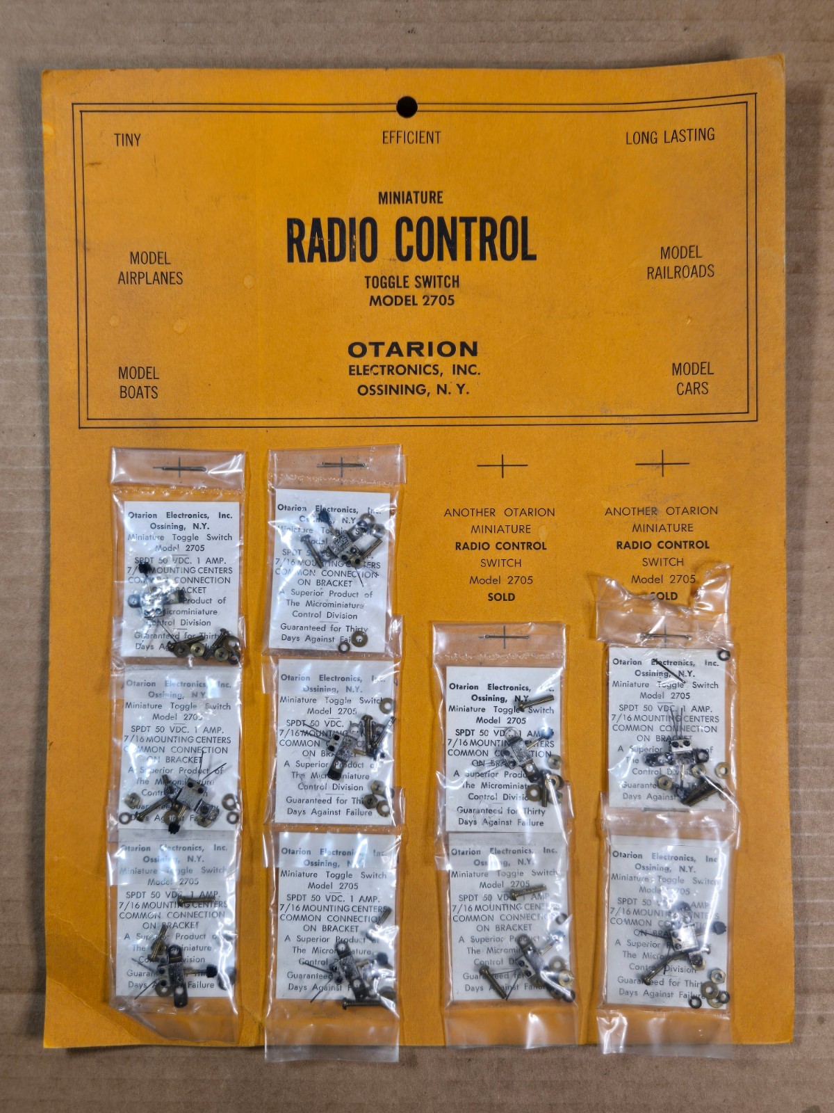 Lot 10 Vintage Otarion Miniature Radio Control Toggle Switch Model 2705 NEW NOS