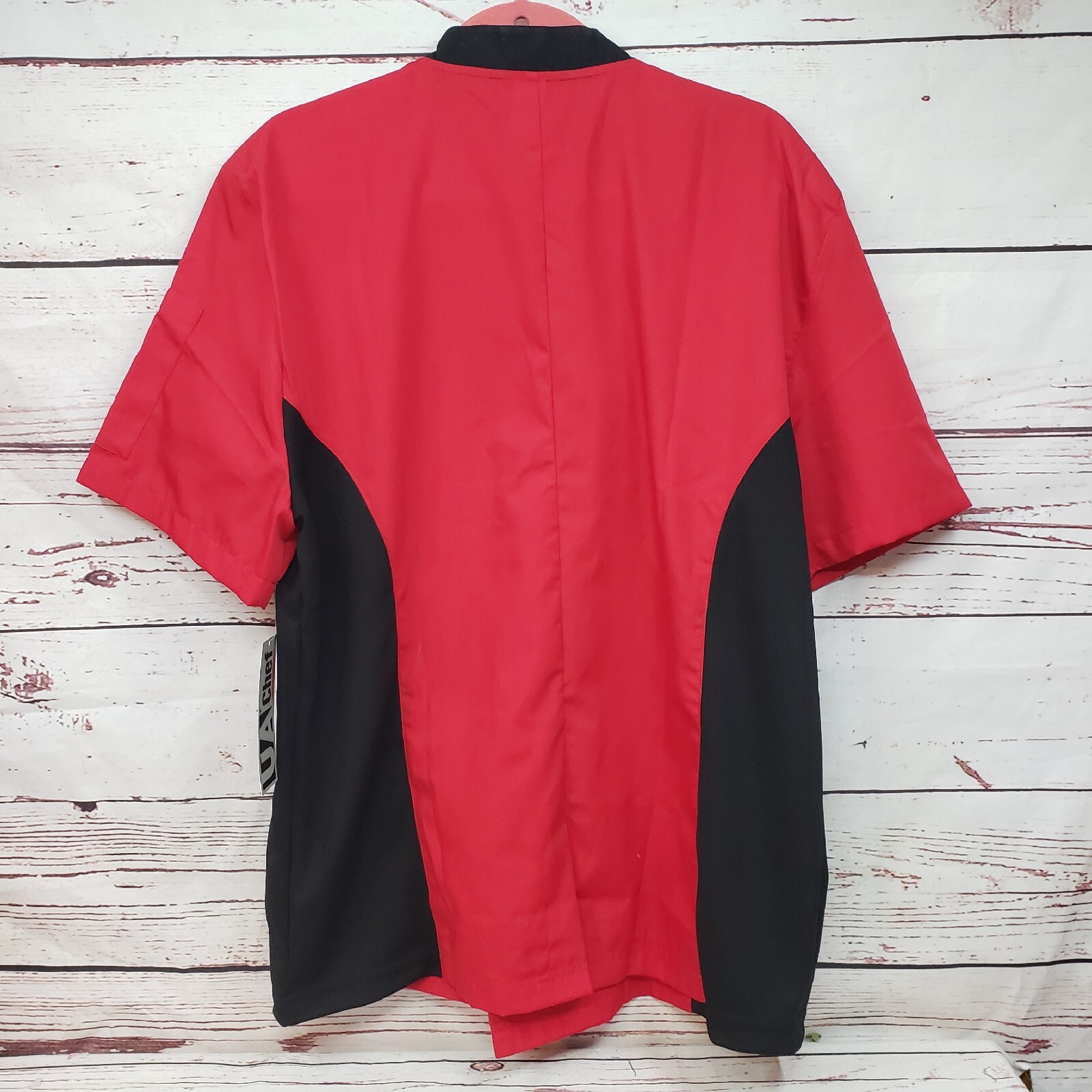 UA Uniforms Chefs Jacket - MEDIUM - Double Button Red & Black - NEW WITH TAGS