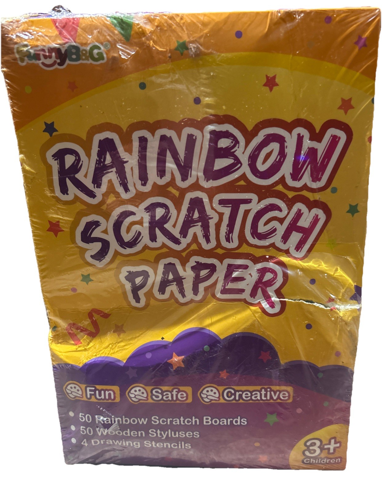 FunnyB&G Rainbow Scratch Paper For Kids Art 3+